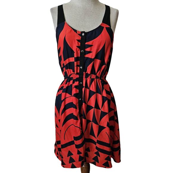 Red and Navy Mini Dress Size Small - Picture 1 of 5